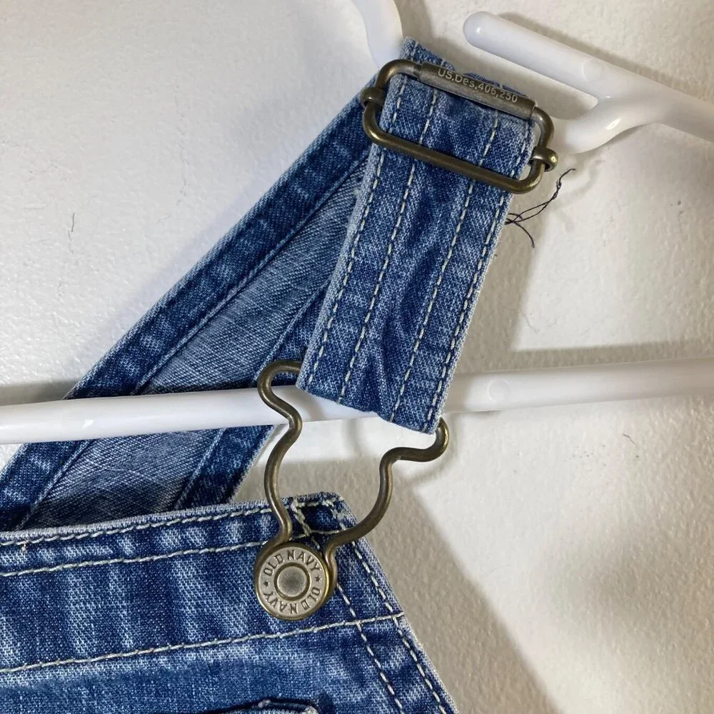 Toddler Vintage Old Navy Denim Snap Romper‎ Shorts Overalls Blue 2T Cotton